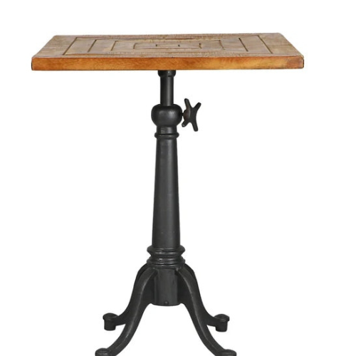 Fabicol Rustic Square Accent Table with Metal