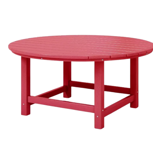 Fabicol Round Wooden Outdoor Coffee Table – Patio & Garden Accent Table