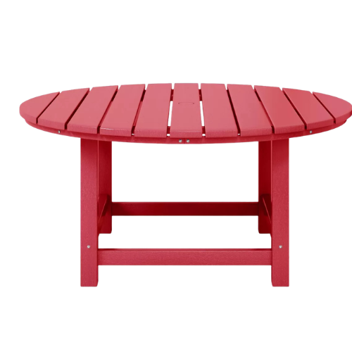 Fabicol Round Wooden Outdoor Coffee Table – Patio & Garden Accent Table
