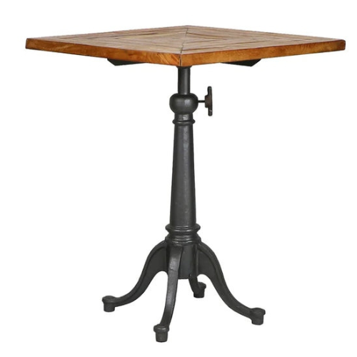Fabicol Rustic Square Accent Table with Metal