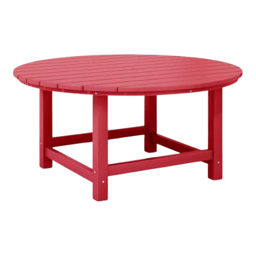 Fabicol Round Wooden Outdoor Coffee Table – Patio & Garden Accent Table